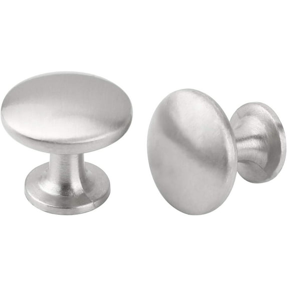Goldenwarm 25 Pack Round Cabinet Knobs Satin Brushed Nickel Drawer Knobs Traditional Solid Cabinet Hardware