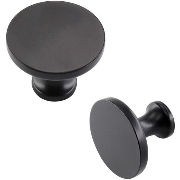 Goldenwarm Black Cabinet Knobs Kitchen Drawer Knobs Black Hardware for Cabinets Knobs for Dresser Drawers Round Kitchen Knobs 12Pack