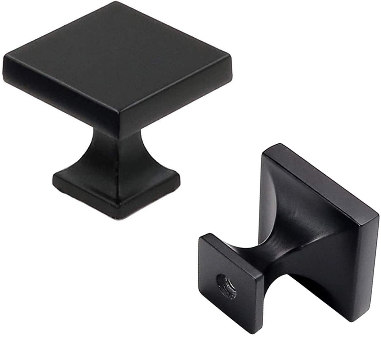 Goldenwarm Black Cabinet Knobs Matte Drawer Knobs Square Cabinet Hardware 15 Pack