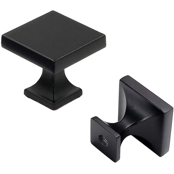 Goldenwarm Black Cabinet Knobs Matte Drawer Knobs Square Cabinet Hardware 15 Pack
