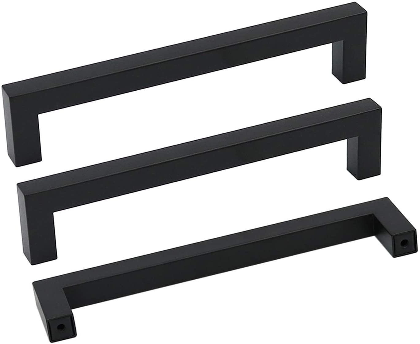 Goldenwarm Black Square Bar Cabinet Pull Drawer Handle Black Drawer Pulls 25Pack