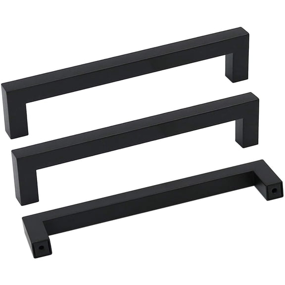 Goldenwarm Black Square Bar Cabinet Pull Drawer Handle Black Drawer Pulls 25Pack