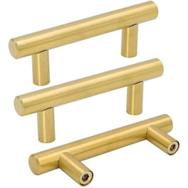 Goldenwarm 10 Pack Brushed Brass Cabinet Knob Metal Drawer Knobs