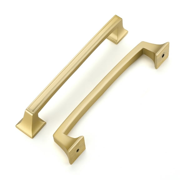 Goldenwarm Brushed Gold Cabinet Pulls 5inch Solid Kitchen Cabinet Handles 10 Pack