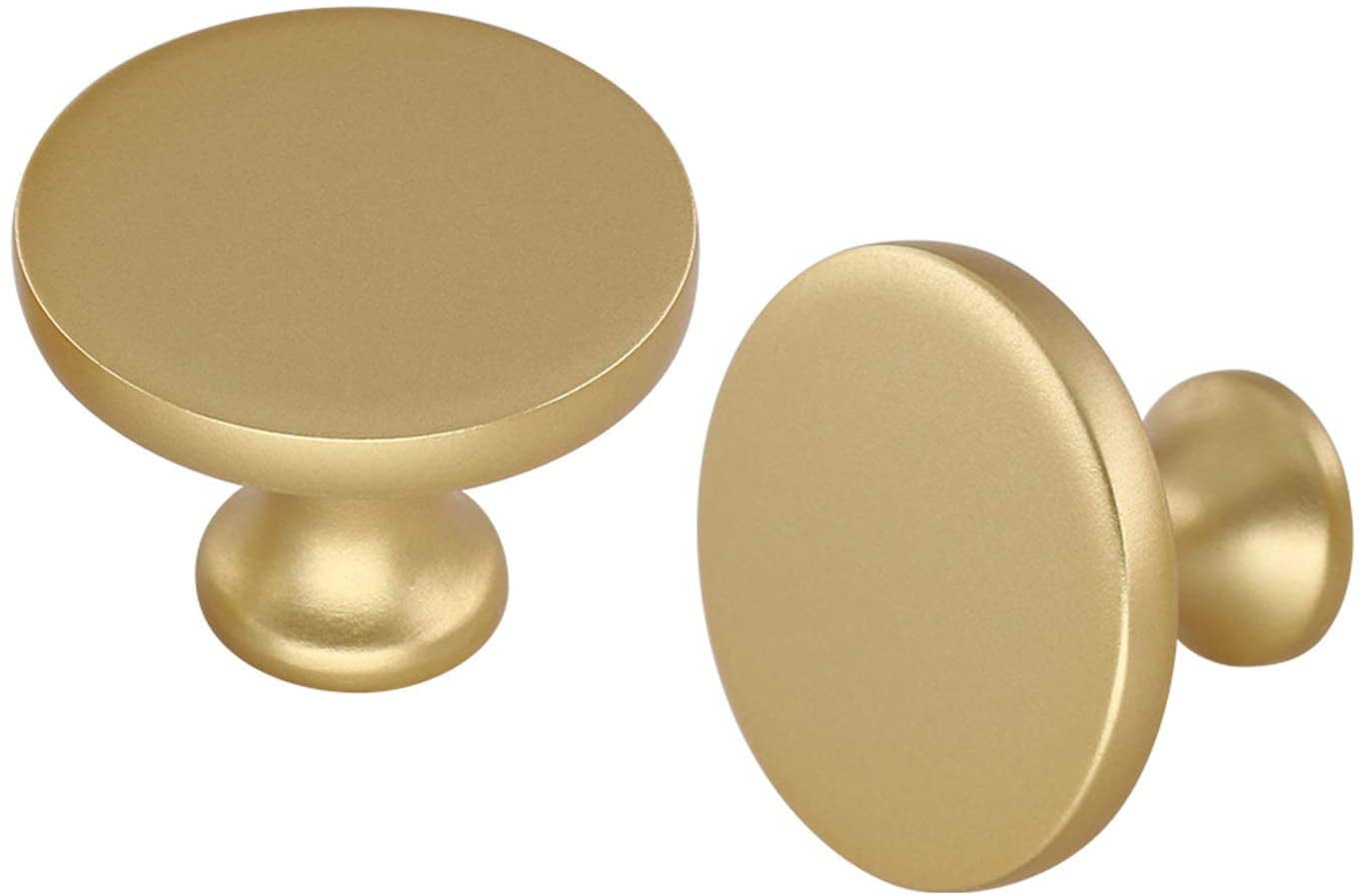Goldenwarm Modern Cabinet Knobs Brushed Gold Knobs for Drawers Zinc Alloy Brass Round Knobs 25Pack