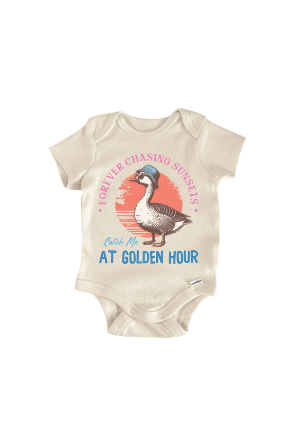 Golder Hour Summer Goose Newborn Baby Bodysuit