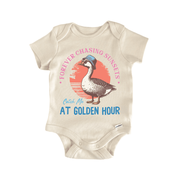 Golder Hour Summer Goose Newborn Baby Bodysuit