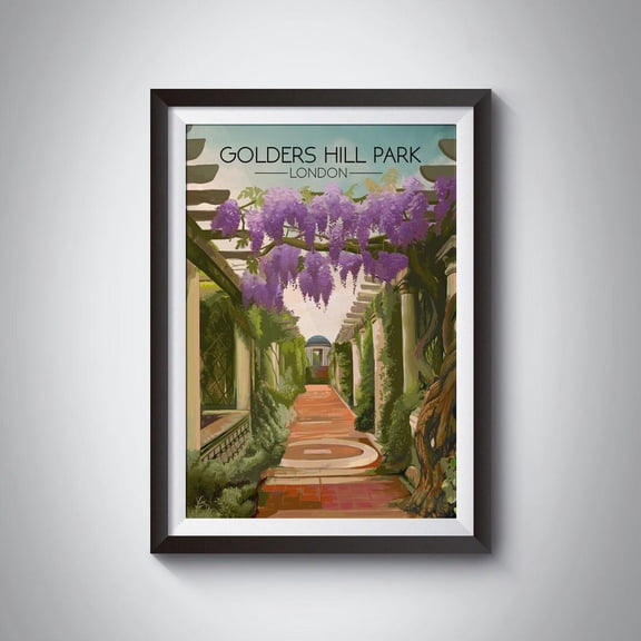 Golders Hill Park Hampstead Heath Pergola London Artwork Unframed Paper Print