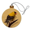 thumbnail image 1 of Goldfinch Bird on Tree Limb Wood Christmas Tree Holiday Ornament, 1 of 6
