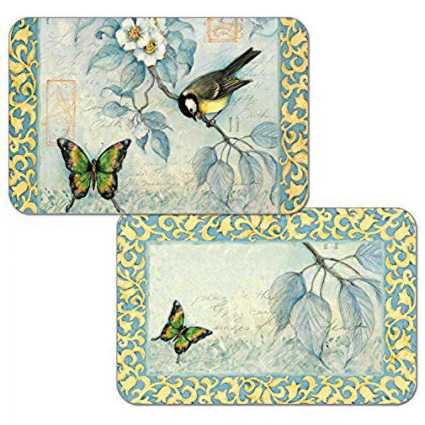 Goldfinch, Butterflies and Dogwood Flowers Reversible Washable Vinyl