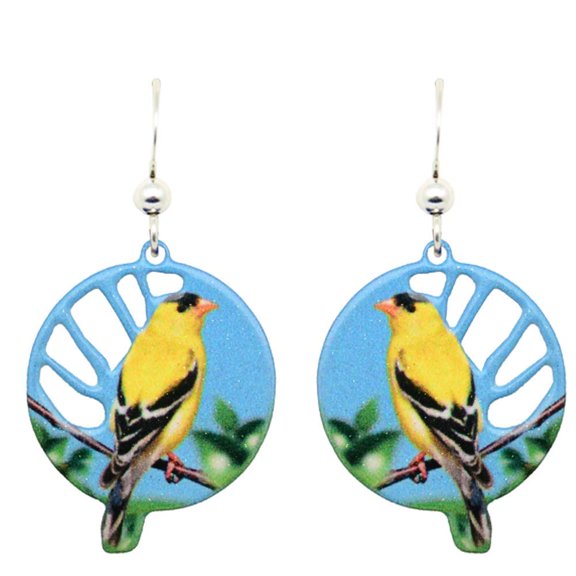 Goldfinch Earrings by d'ears Non-Tarnish Sterling Silver French Hook Ear Wire