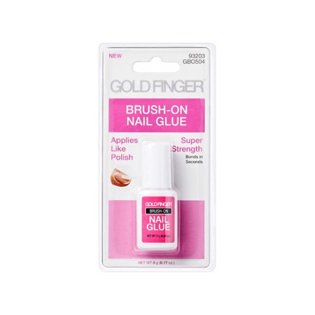 Goldfinger Brush-On Nail Glue, Effortless Easy Application with Strong, Fast-Setting Liquid Adhesive (1PC)