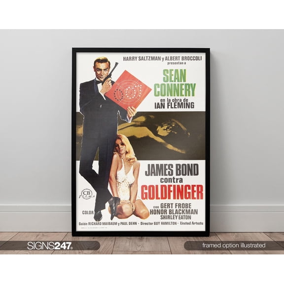 Goldfinger James Bond 007 Sean Connery Poster | Movie Poster | Movie Prints For Cinema Rooms | Wall Art | Home Decor | A0 A1 A2 A3 A4 A5