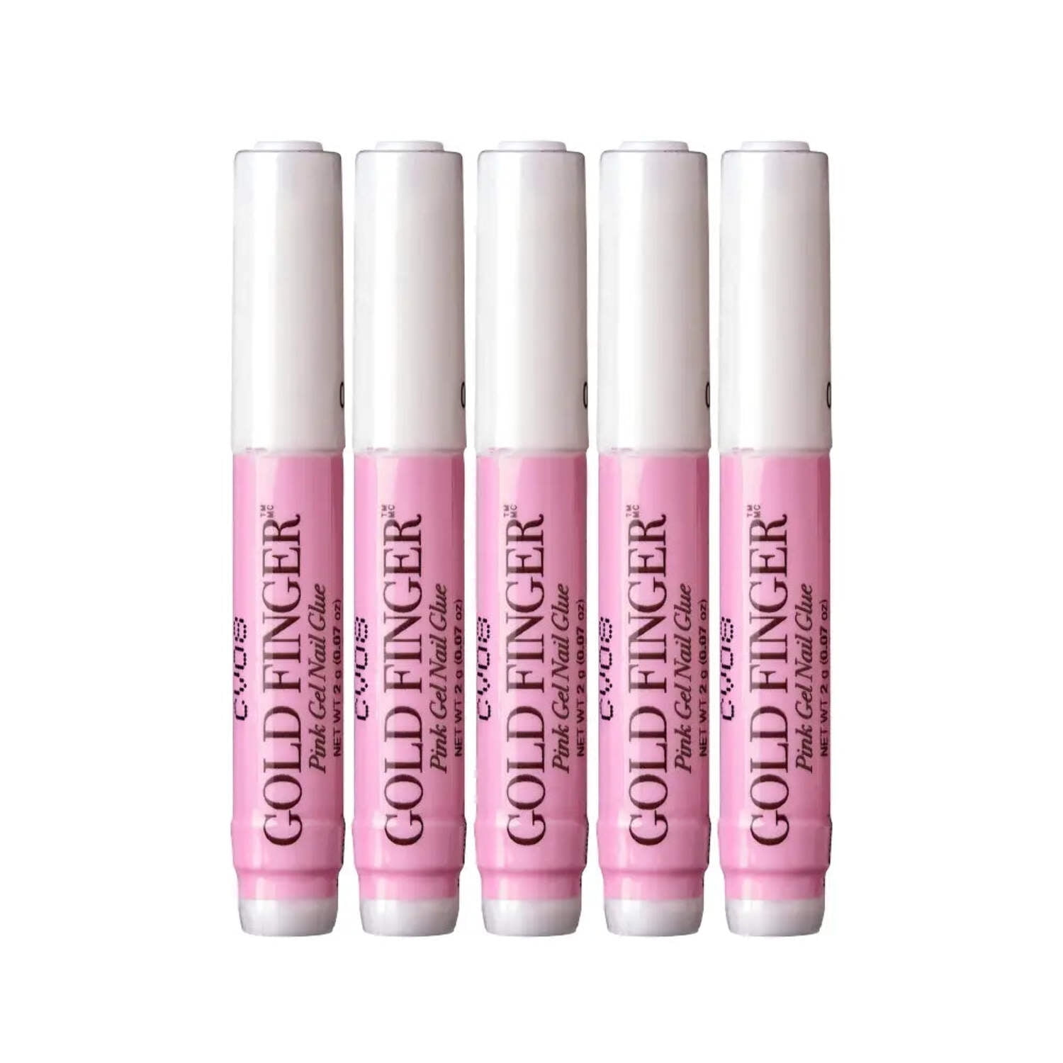 Goldfinger Professional Nail Glue, Super Strong, Fast-Drying, Long-Lasting, Easy Application, Perfect for Acrylic & Press-On Nails, Quick Nail Repair, Made in USA (Pack of 5)