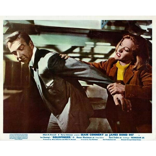 Goldfinger vintage art 8x10 photo Honor Blackman karate moves Sean