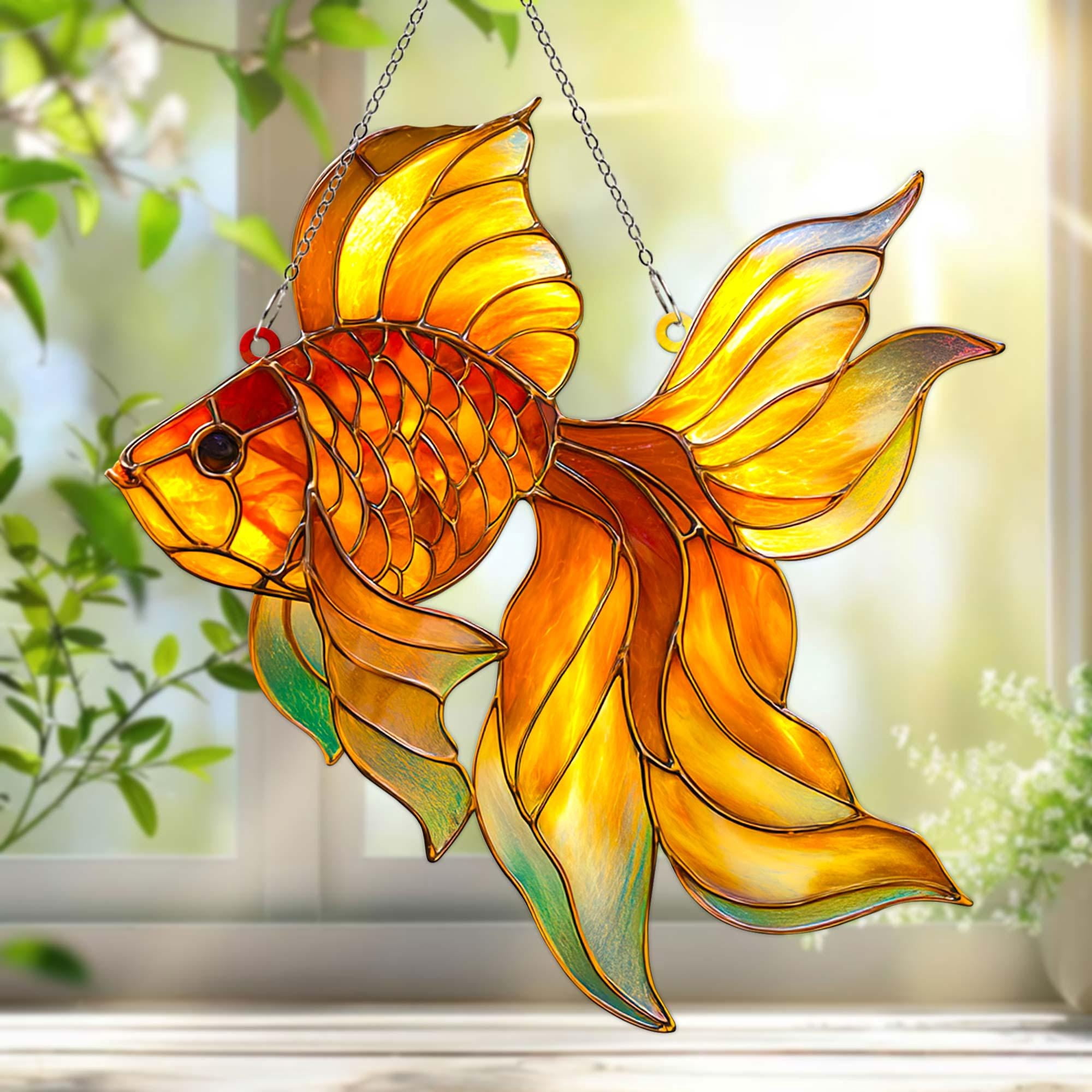 Goldfish Acrylic Suncatcher ? Fish Window Hanging D‚cor, Aquarium Lover ...