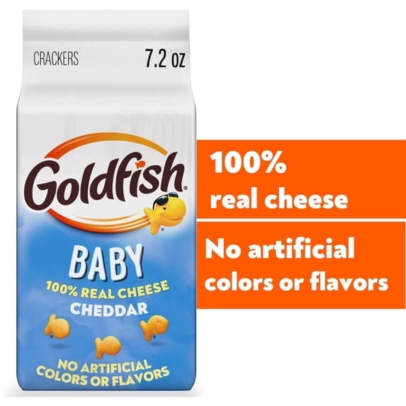 Goldfish Baby Cheddar Cheese Crackers, 7.2 oz Bag (4pack)