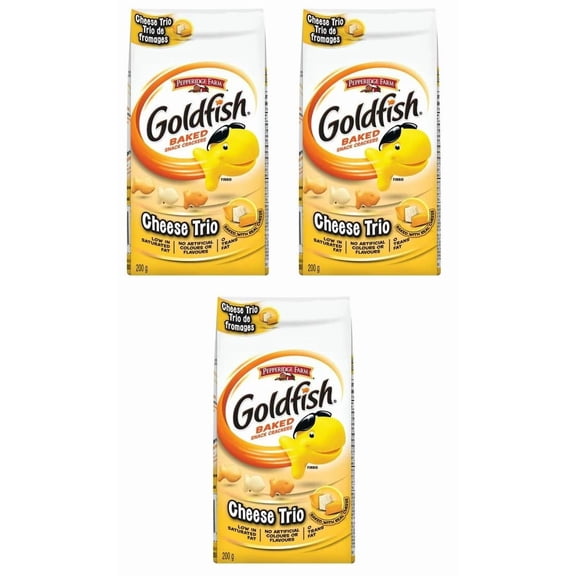 Goldfish Baked Cheese Trio Crackers, 200g (3 Pack)