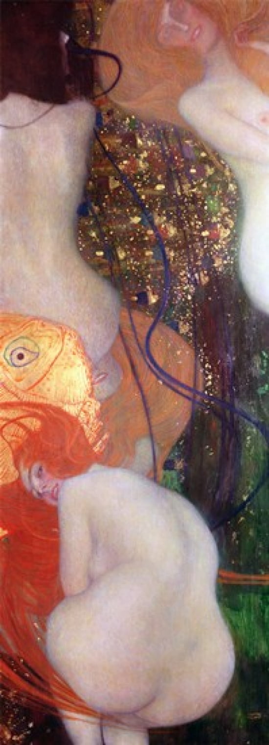 Goldfish Canvas Art - Gustav Klimt (13 x 36)