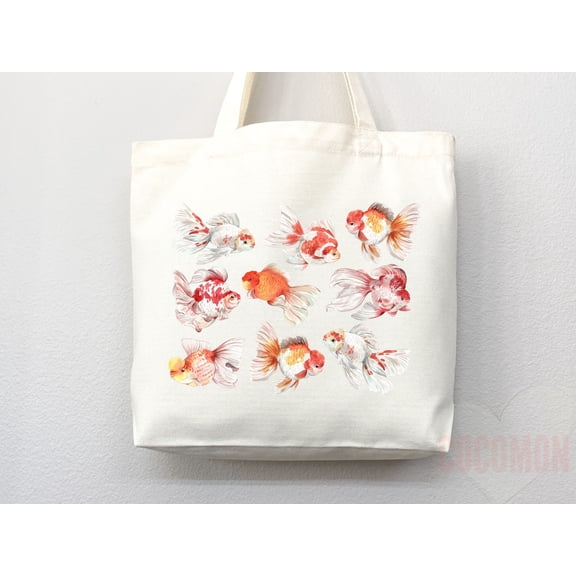 Goldfish Canvas Tote Bag Eco-Friendly Reusable Grocery Shopper