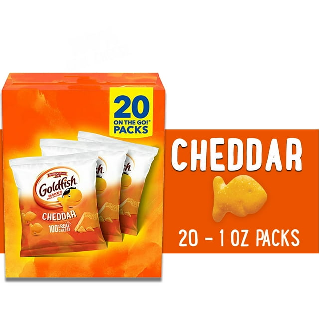 Goldfish Cheddar Cheese Crackers, Baked Snack Crackers, 1 oz OntheGo