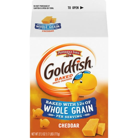 Goldfish Cheddar Cheese Crackers Baked with Whole Grain Carton - 27.3oz - Pack of 2