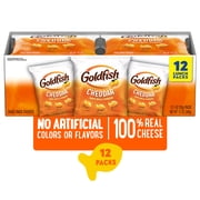 Goldfish Cheddar Cheese Crackers, Snack Packs, 1 oz, 12 Count Multi-Pack Tray