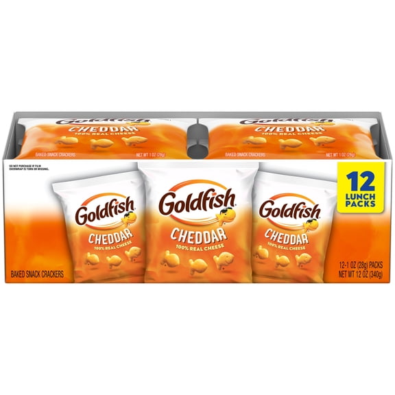 Goldfish Cheddar Crackers, 1 oz (12 Pack)
