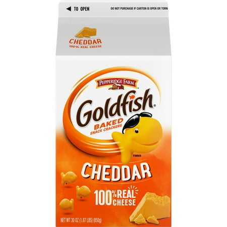 Goldfish Cheddar Crackers, Snack Crackers, 30 oz Carton, 2 CT Box