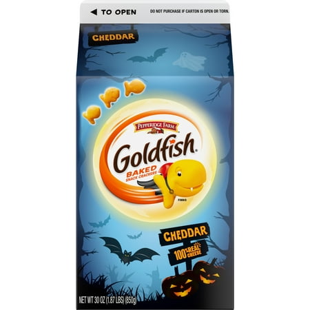 Goldfish Cheddar Crackers, Snack Crackers, Halloween Edition, 30 oz Carton
