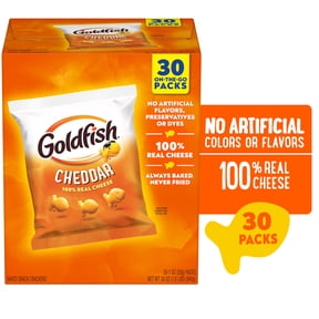 Goldfish Cheddar Crackers, Snack Pack, 1 oz, 30 Count Multi-Pack Box