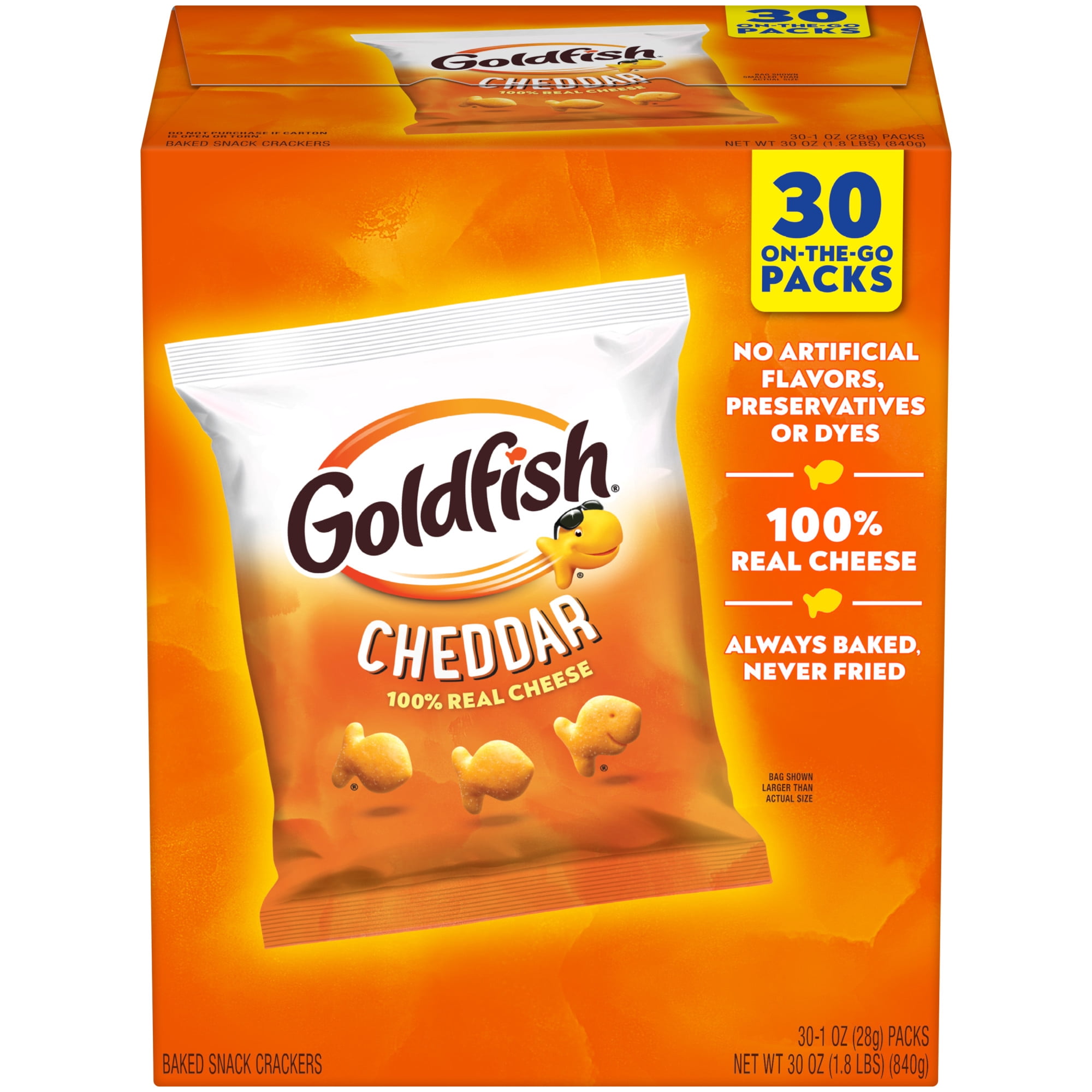 Goldfish Cheddar Crackers, 30 Count 1 oz