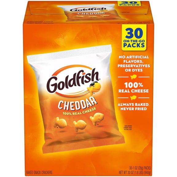 Goldfish Cheddar Crackers, 30 Count 1 oz
