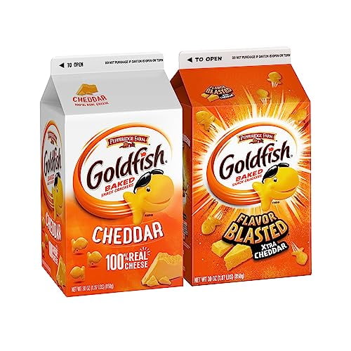 Goldfish Cheddar Crackers and Flavor Blasted Xtra Cheddar Crackers