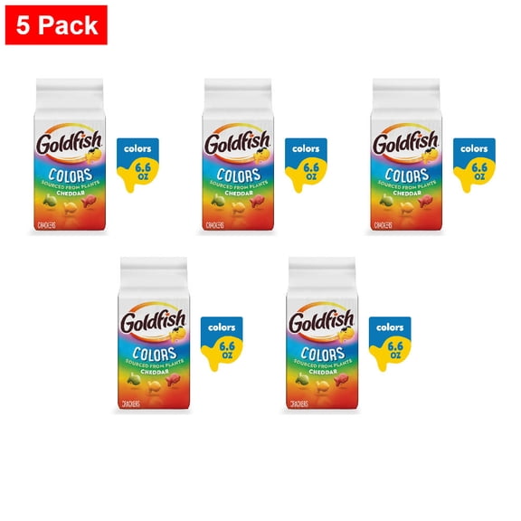 Goldfish Colors Cheddar Baked Snack Crackers 6.6 oz - 5 Pack