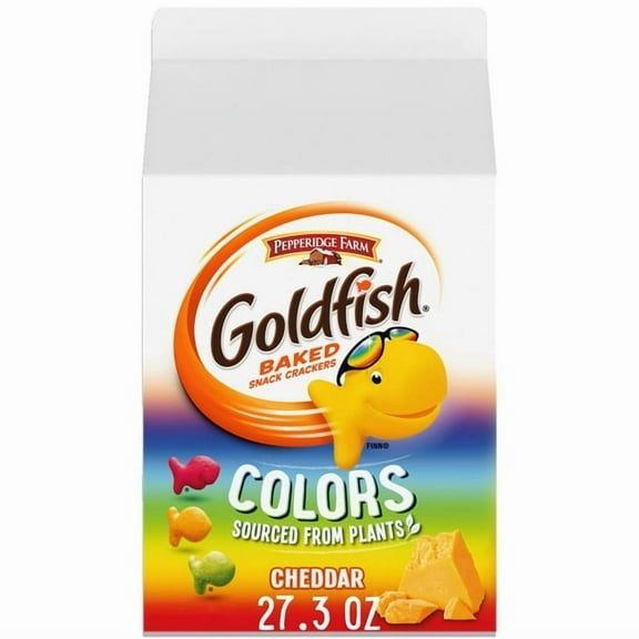 Goldfish Colors Cheddar Cheese Crackers, 27.3 oz Carton - 4 pack