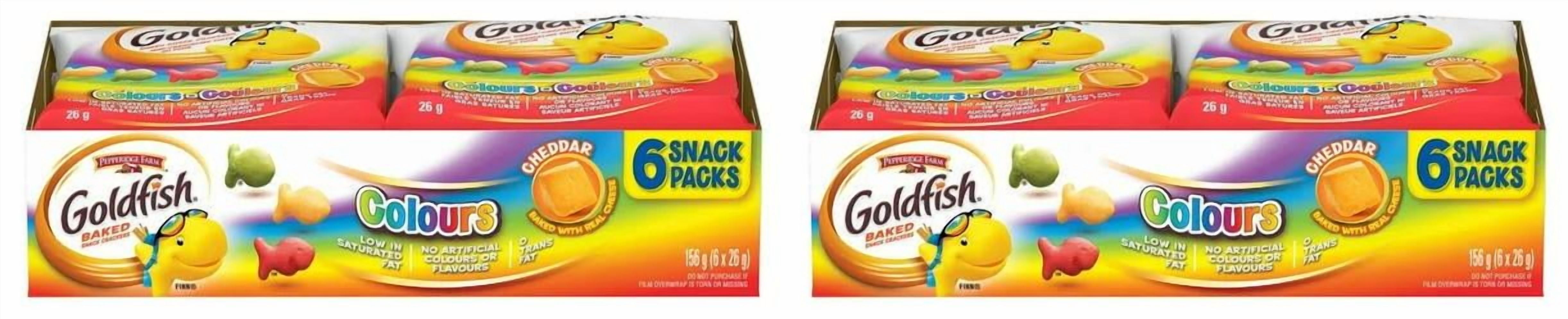Goldfish Colors Cheddar Crackers Snack Packs, 6 x 26g, 156g (2 Pack ...