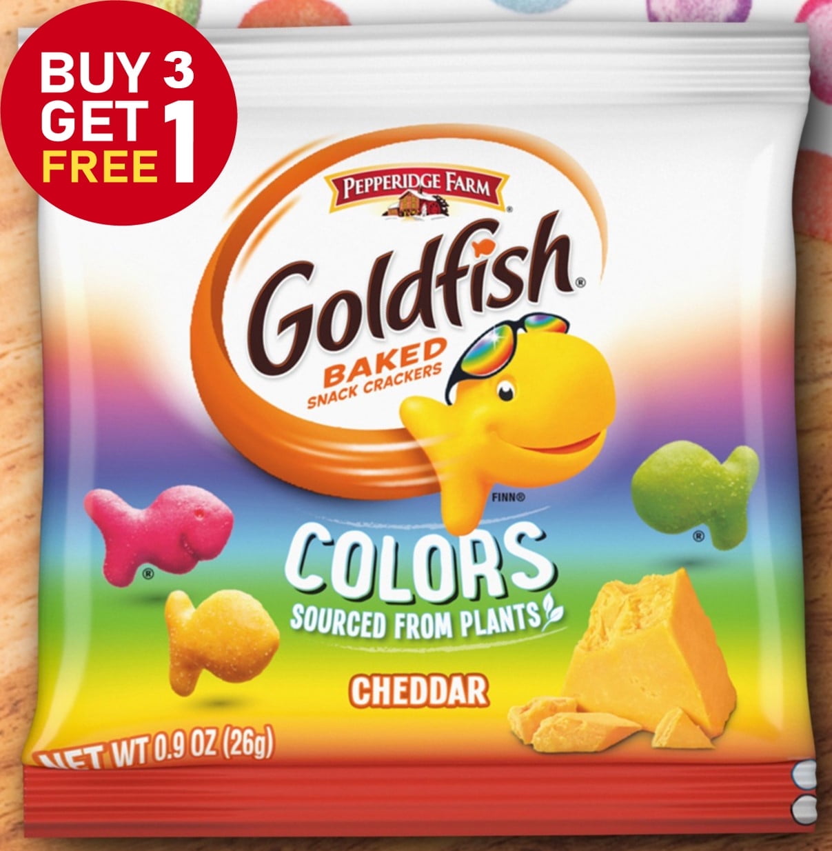 Goldfish Colors Crackers, Snack Pack, 0.9 oz (Buy 3 Get 1 Free ...