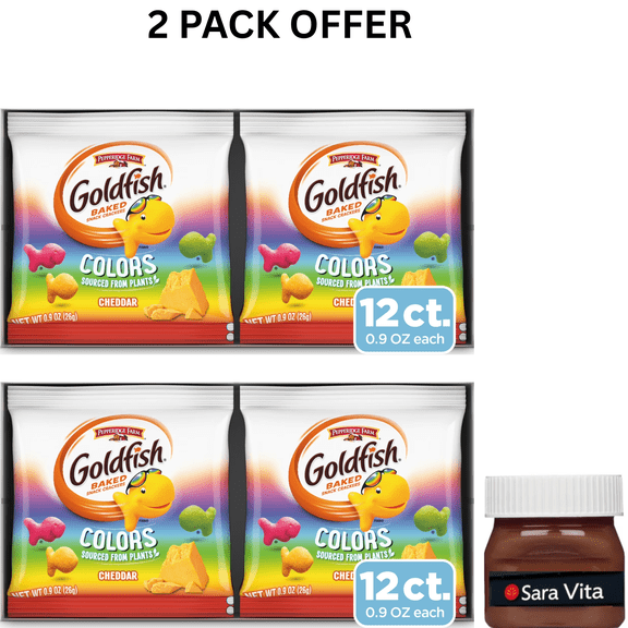 Goldfish Colors Crackers, Snack Pack, 0.9 oz, 12 Count Multi-Pack Tray