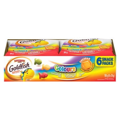 Goldfish Colours Cheddar Crackers, 6 Snack Packs, 26g/0.9 oz