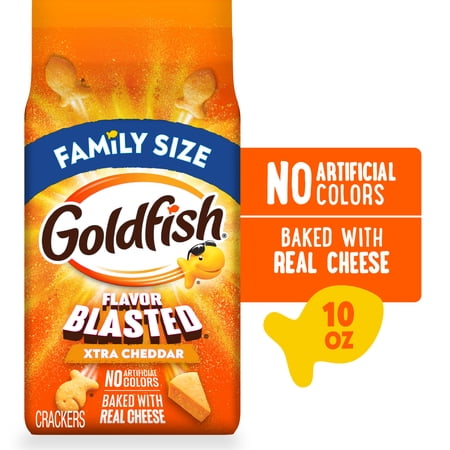 Goldfish Crackers, Flavor Blasted Xtra Cheddar Crackers, Family Size, 10 oz Bag