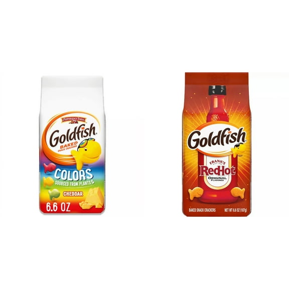 Goldfish Colors Cheddar Cheese Crackers, 6.6 oz - Goldfish Crackers Frank's Red Hot Snack Crackers Bag - 6.6oz