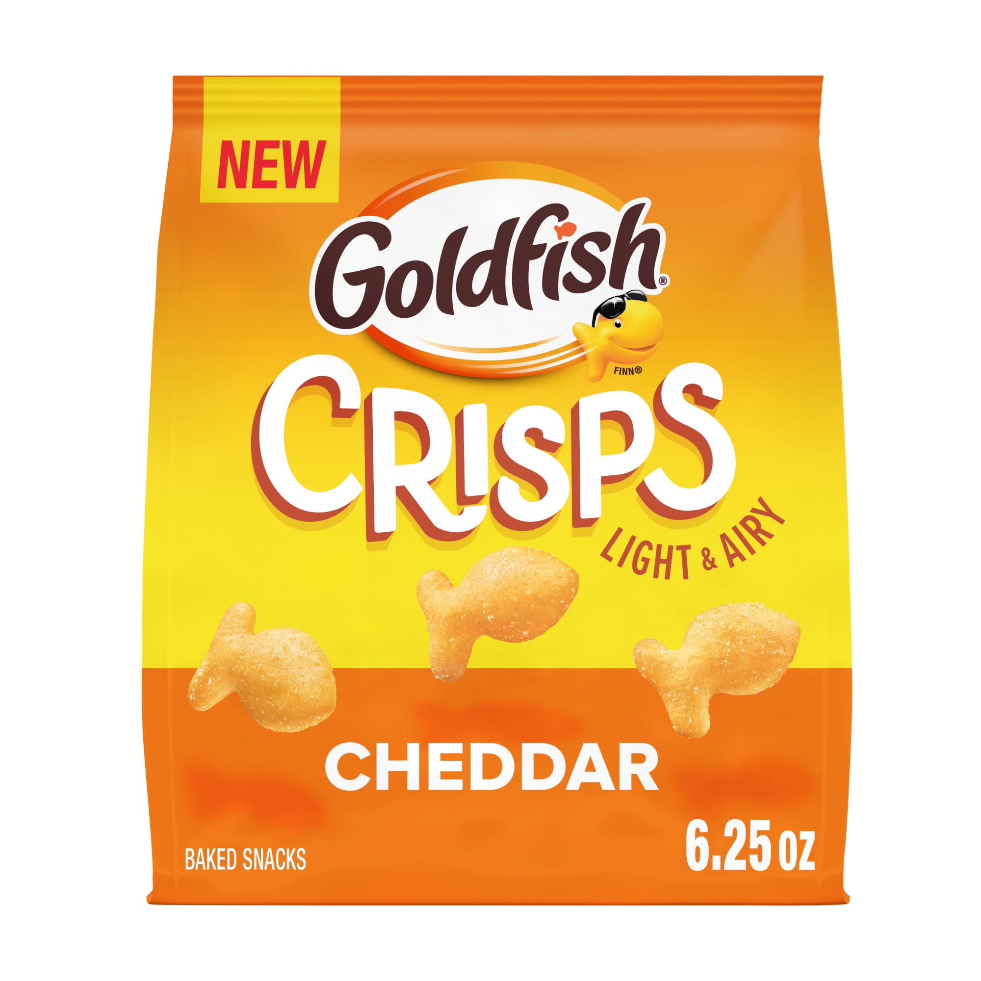 Goldfish Crisps Cheddar Cheese Baked Chip Crackers 6.25 oz Bag