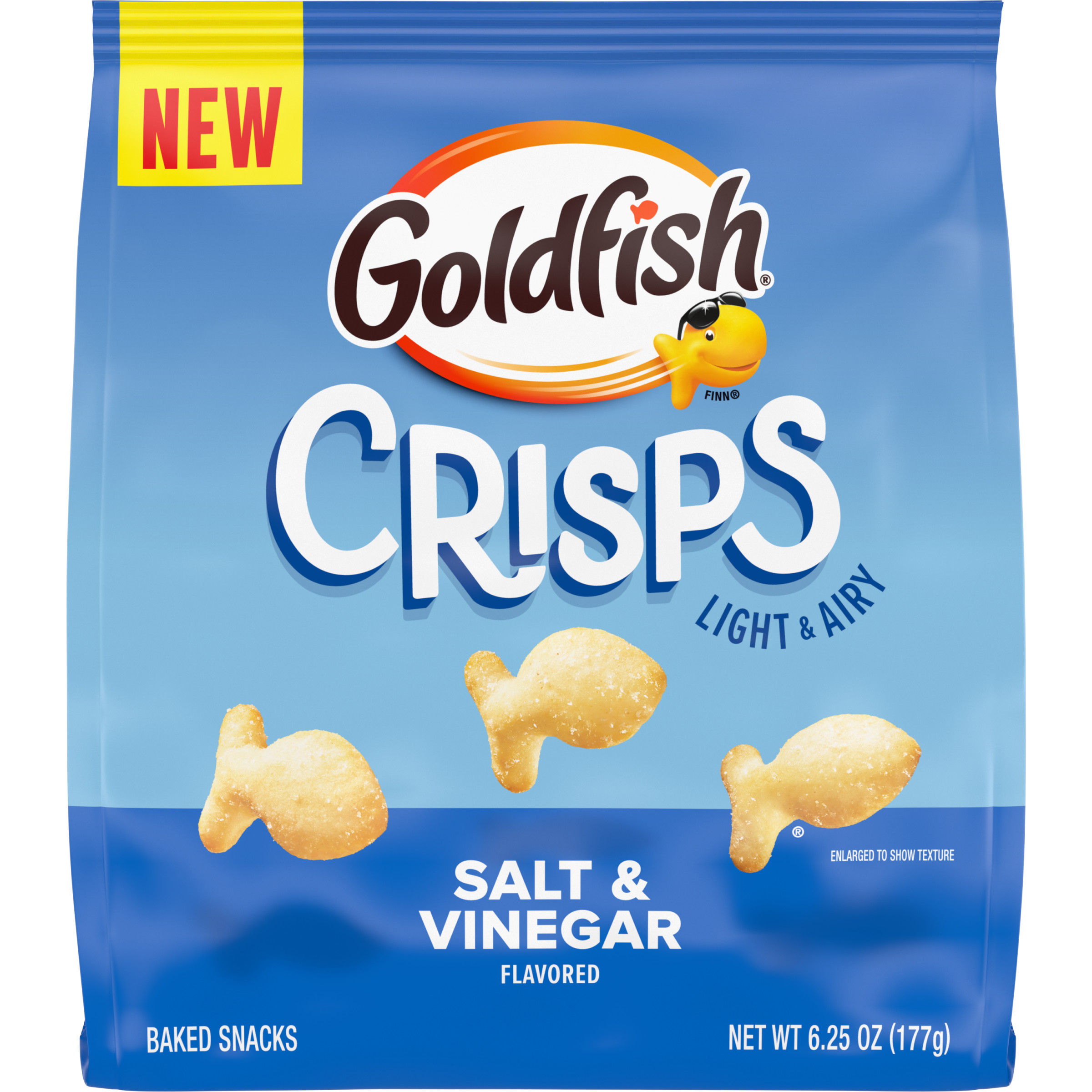 Goldfish Crisps, Salt & Vinegar Flavored, 6.25oz bag
