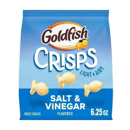 Goldfish Crisps Salt & Vinegar Flavored Baked Chip Crackers, 6.25 oz Bag - 2 pack
