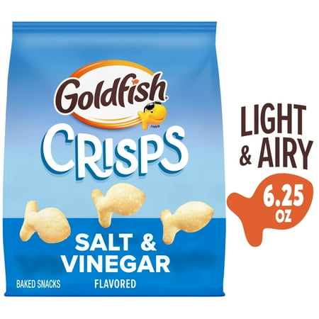 Goldfish Crisps Salt & Vinegar Flavored Baked Chip Crackers, 6.25 oz Bag