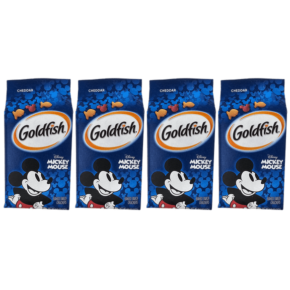 Goldfish Disney Mickey Mouse Baked Cheddar Snack Crackers 6.6 oz Bag, Pack of 4