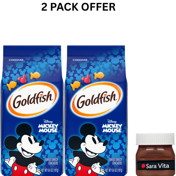 Goldfish Disney Mickey Mouse Cheddar Crackers, Snack Crackers, 6.6 oz Bag