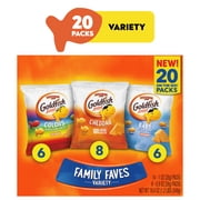 Goldfish Family Faves Crackers, Cheddar, Colors and Baby Crackers Snack Pack, 0.9 oz, 20-Count Variety Pack Box