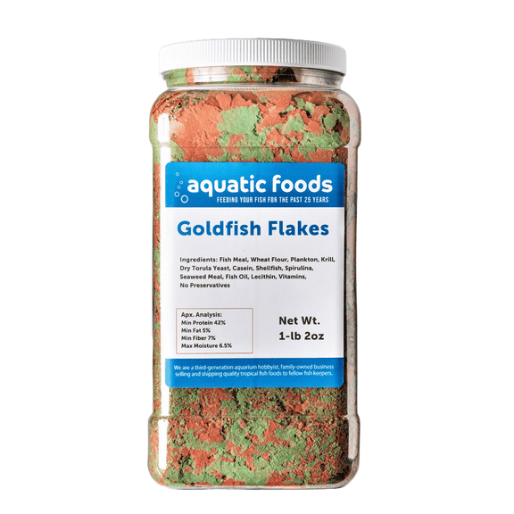 Goldfish Flakes, Premium Smaller Goldfish Flakes for Aquarium Goldfish, Koi & Pond Fish- AFI Goldfish Flakes1-lb 2oz Lg Jar